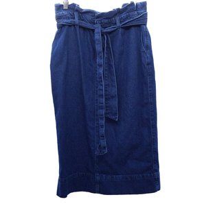 Boden Women's Blue denim Skirt with pockets knee length Size 12